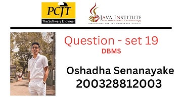 DBMS question set 19 | Create a Database Using MySQL | Java Institute | Oshadha Sennayake
