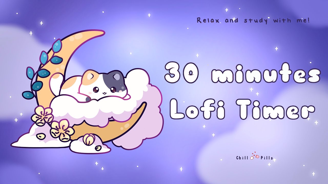 30 minutes - Relax & study with me Lofi | Moon Kitty #timer ...