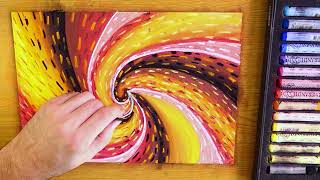 How To Paint Spiral Abstract Painting In Soft Pastel - REMBRANDT | Red & Yellow Art Demonstration screenshot 3