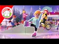 Playmobil familie hauser  wintersporttag auf der eisbahn mit lena und sigi