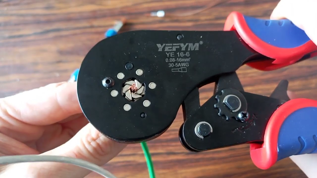 Alicate CRIMPADOR Terminal Tubular até 16mm YEFYM (mola ajustada)