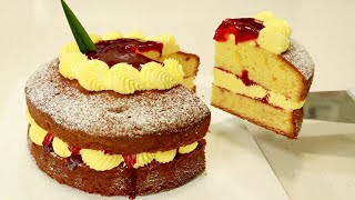 제과기능장의 빅토리아 케이크 레시피  feat. 딸기꿀리 - Victoria Sponge Cake Recipe l 호야TV - ASMR