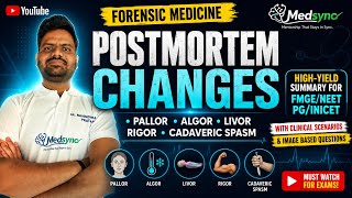 POSTMORTEM CHANGES Made Easy 🔥 | Rigor Mortis, Livor Mortis, Algor Mortis & Cadaveric Spasm| Medsyno