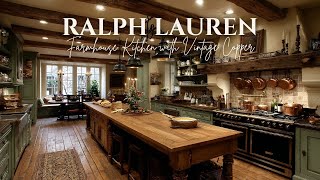 Ralph Lauren’s Farmhouse Kitchen with Vintage Copper and Classic Americana