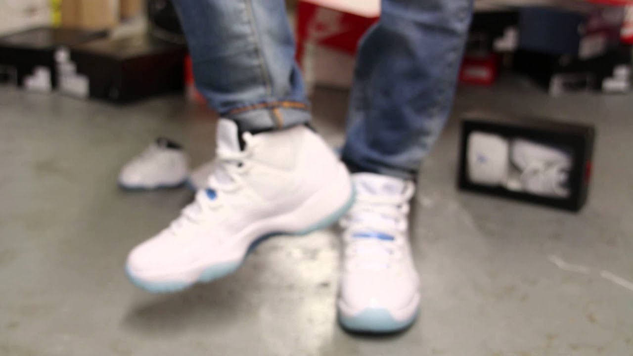 jordan 11 legend blue on feet