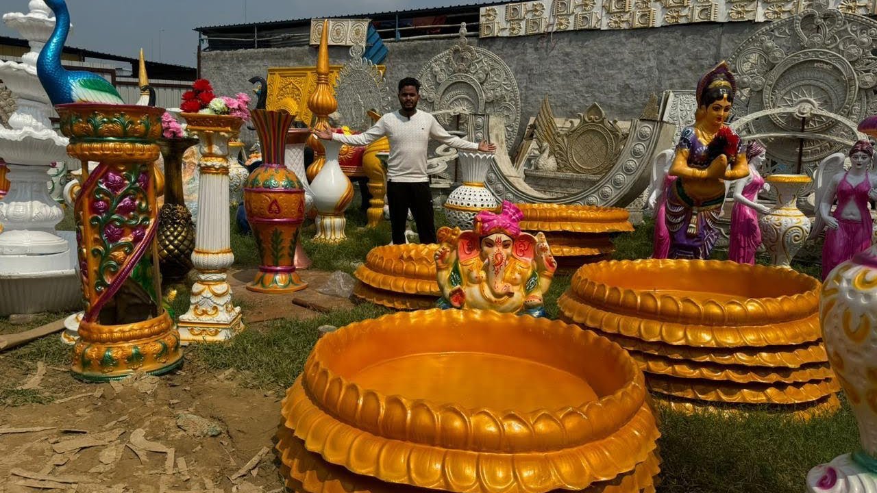 8076949511 Fiber Decoration Items Wholesale Market| Piler,Pots,Panels,Mahraja Gate,Ledis Pari,