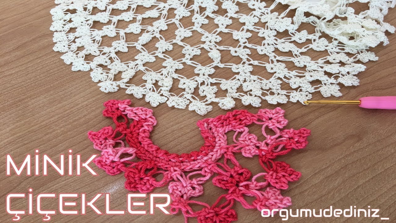 Minik Çiçekli #Yaka Modeli(#Kolay Tığ İşi Örgü)/Tiny Floral Neckline Model (#Easy Crochet Knit)