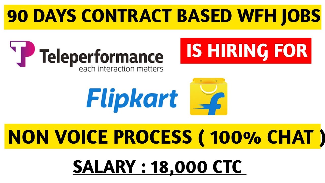 90 Days Contract based WFH Jobs|| Jobs in Flipkart Non Voice Process|| Urgently Hiring 