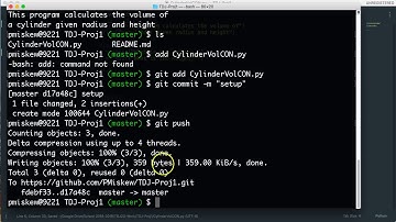 PYTHON - Example Project Volume of Cylinder (CON - Input)