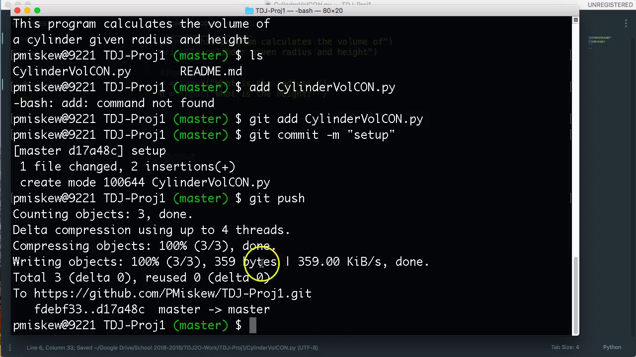 PYTHON - Example Project Volume of Cylinder (CON - Input) - YouTube