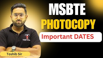 MSBTE PHOTOCOPY / REASSESMENT DATES | Important Updates | Toshib Tutorials