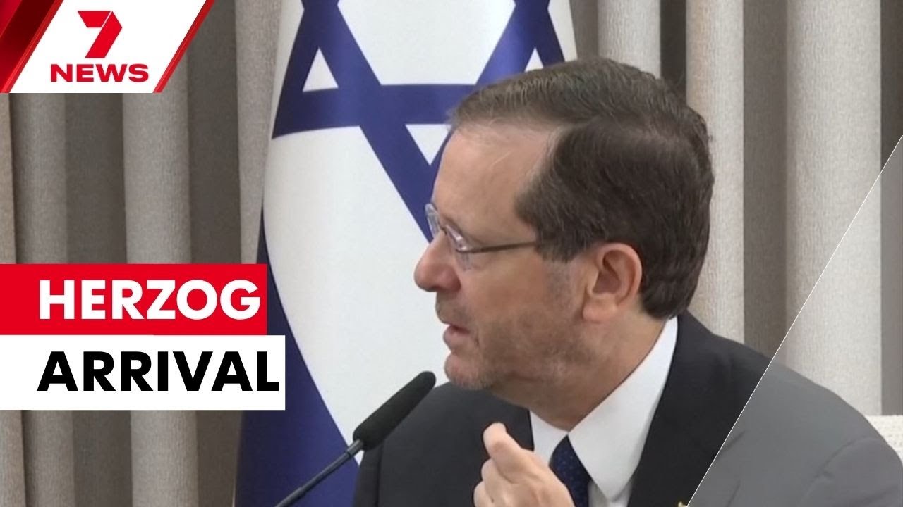 Massive security operation for Israeli president's visit | 7NEWS