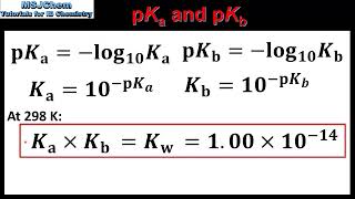 R3.1.11  Ka, pKa, Kb, pKb, Kw, pKw (HL)