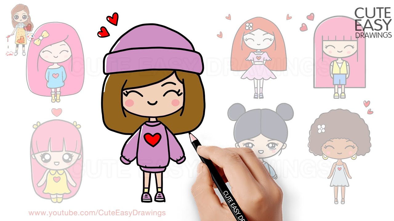 get 39+] Kawaii Cute Easy Drawings Of Girls