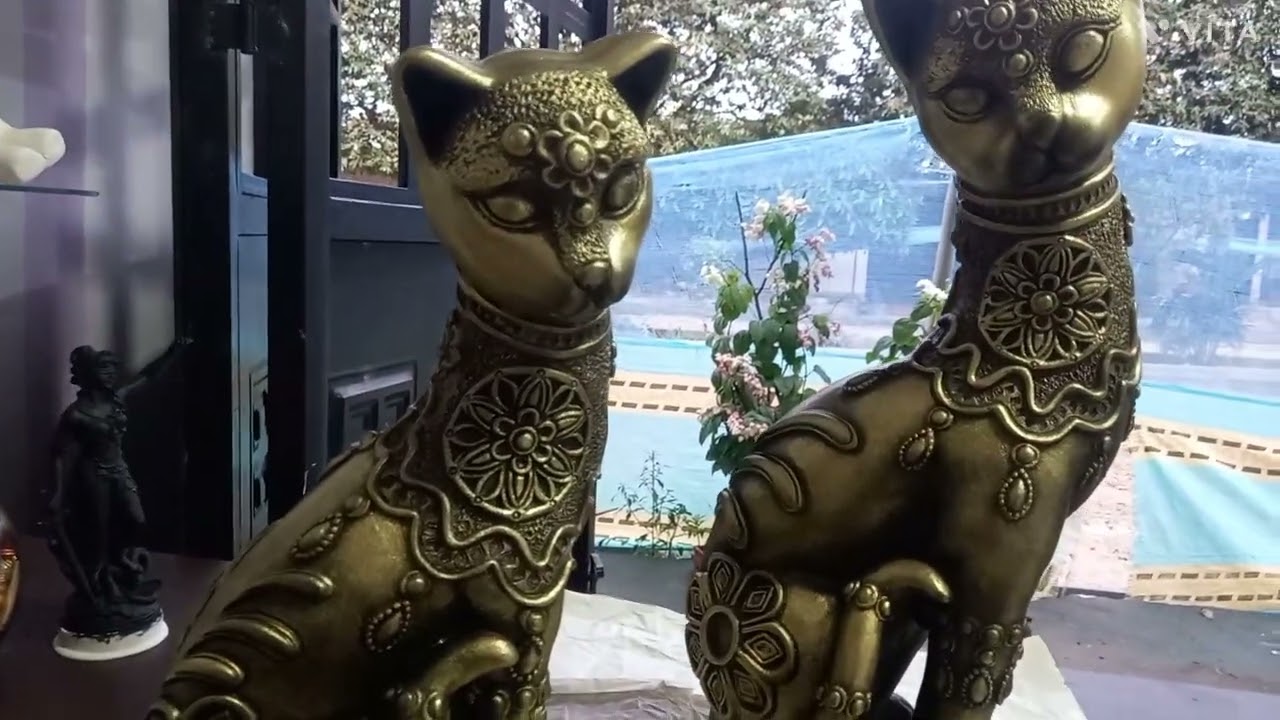 Como pintar gatos decorativos, técnica envejecidos metálicos.