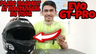 PAANO MAGPALIT AT MAGTANNGAL NG HELMET VISOR EVO GT-PRO