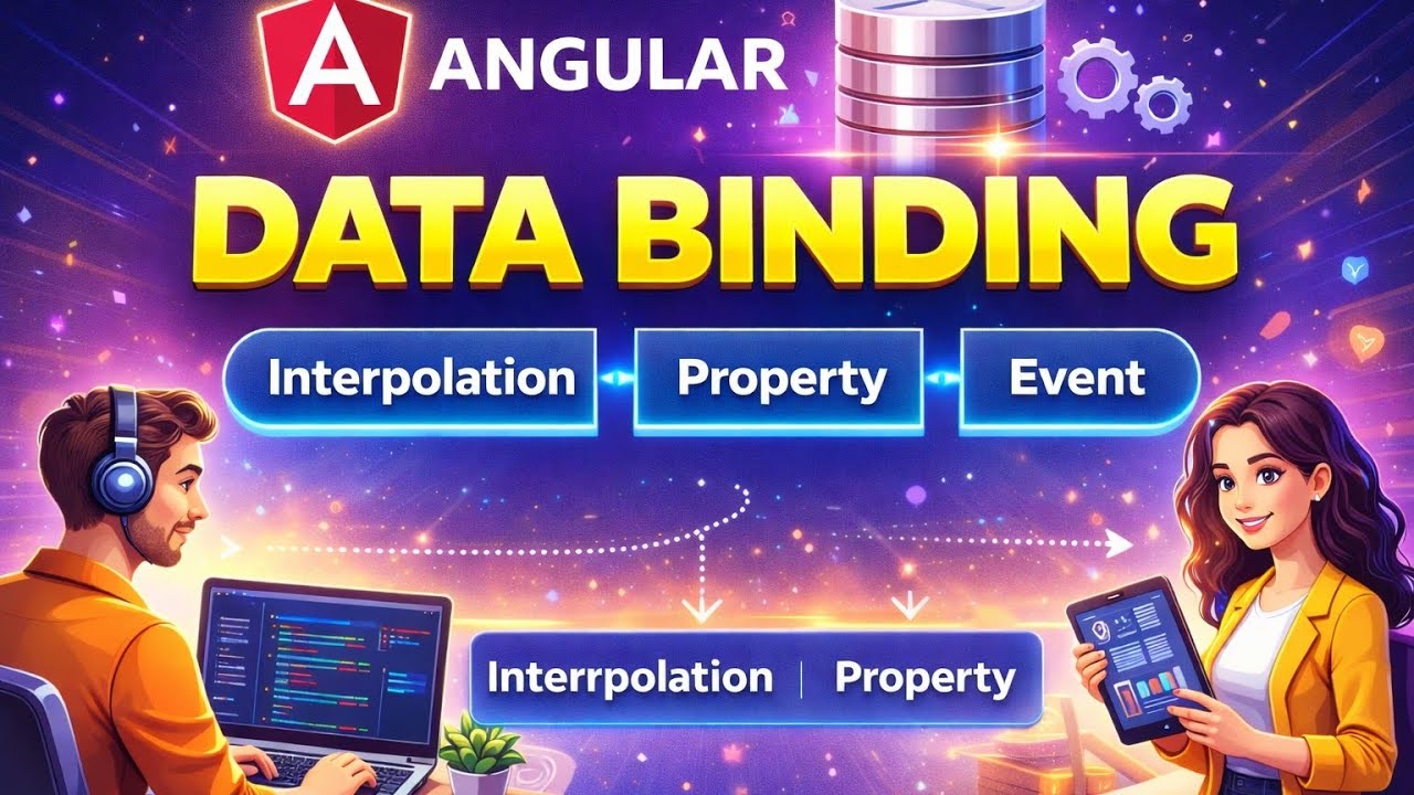 Angular Data Binding Full Tutorial Hindi | Interpolation, Property ...