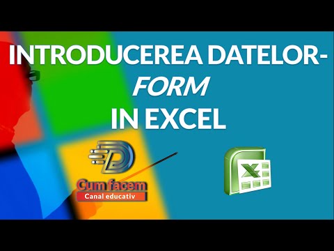 MS Excel-Introducerea datelor- Form #cumfacem