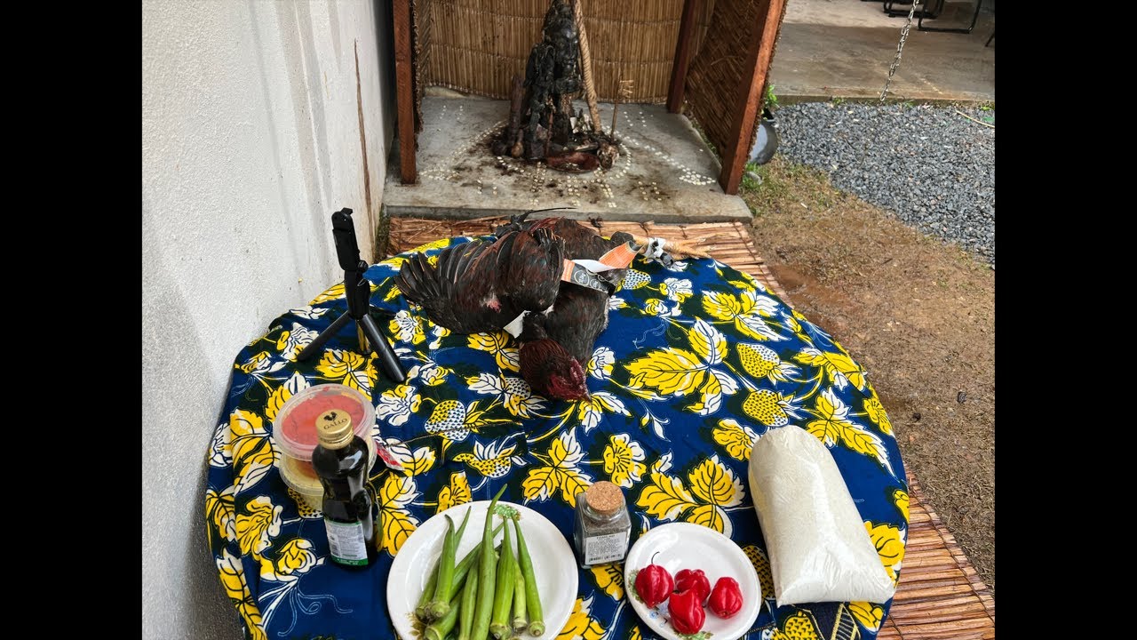 Preparo de “axé “ (viceras) para esù!