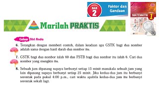 KSSM Matematik Tingkatan 1 Bab 2 faktor dan gandaan marilah praktis no6-no8 buku teks form 1