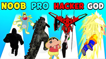 NOOB vs PRO vs HACKER l In Kaiju Run l with Oggy And Jack l