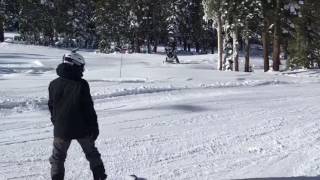 J dog on the snowboard at Boreal.  RY guy and Dylan
