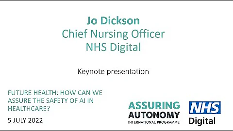 Keynote presentation - Jo Dickson, Chief Nursing Officer, NHS Digital