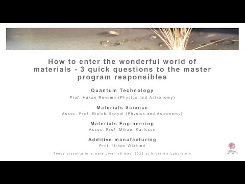 How to enter the wonderful world of materials - 3 quick questions to the master program responsibles