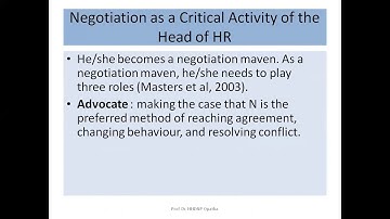 MBA MHR Advanced HRM: Negotiation by Prof. H.H.D.N.P. Opatha, University of Sri Jayewardenepura