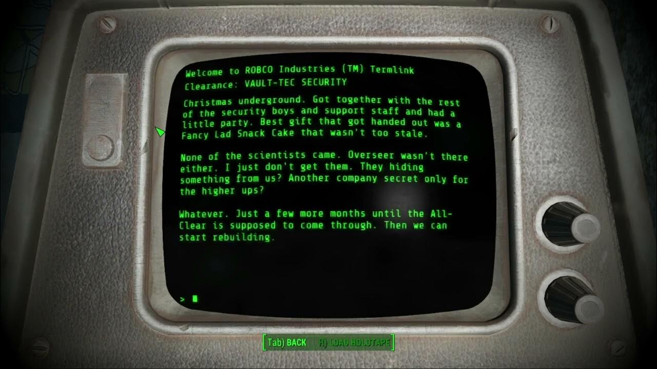 Fallout 4 |Terminal Lore Vault 111 - YouTube