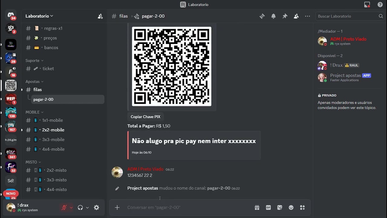 Adcional: bot ap como criar sala