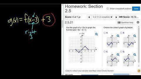 Use the Graph of f(x) to Graph g(x) = f(x - 3) + 3 MyMathlab Homework