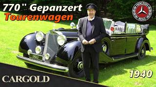 Mercedes 770 Offener Tourenwagen, gepanzert, 1940, fast 5 Tonnen Leergewicht! 40 mm Panzerglas