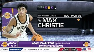 Lakers draft Max Christie 35th Overall in the 2022 NBA Draft