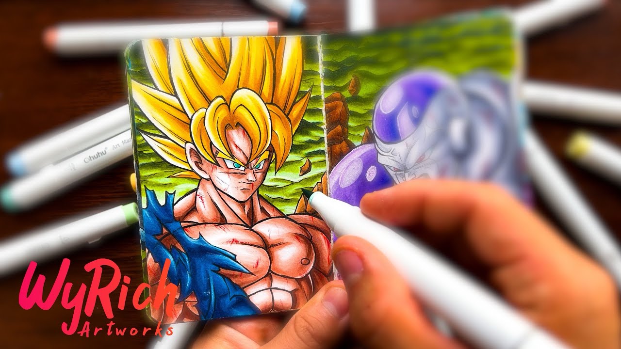 [ASMR] Drawing GOKU SUPER SAIYAN (Namek) - Dragon Ball Z | WyRich #asmr #goku
