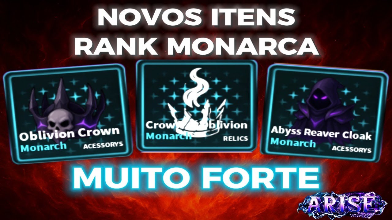 NOVOS ITENS MONARCA! 🔥 RELÍQUIA + ACESSÓRIOS EXTREMAMENTE FORTES!