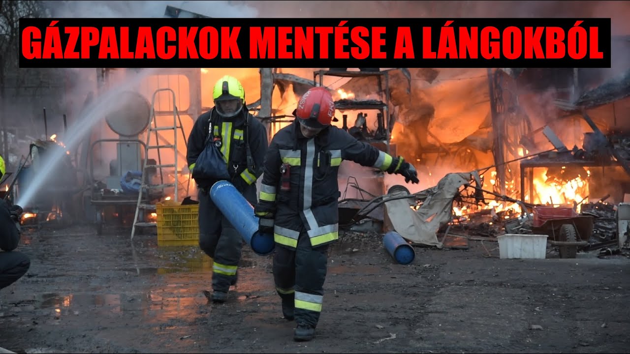 GÁZPALACKOK MENTÉSE a lángokból Kőbányán | TŰZOLTÓK BEVETÉSEN