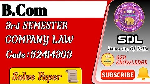 Q1 Company Law B.com (prog) 52414303 3rd semester DU SOL