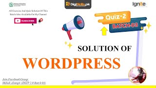 DSTP 2.0 Batch 03 WordPress Quiz 2 Solution 2022 | wordpress quiz 2