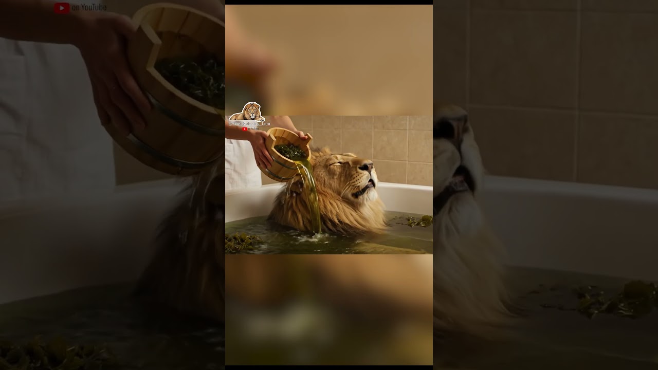 Relaxing Lion Seaweed Bath ASMR 🦁