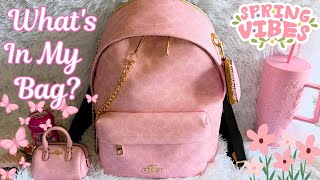 🌸What's in my bag? | Taylor small backpack | Powder pink 2026🌸 #spring #backpack #coach 