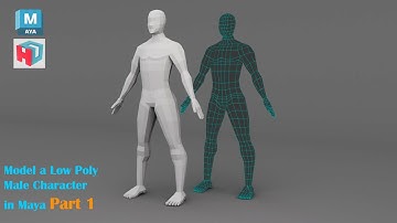 Autodesk Maya tutorial | How to Model a Low Poly Male Character | Part 1 of 2.