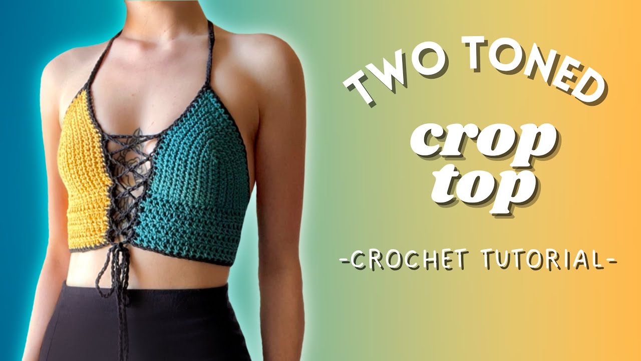Beginner Friendly Two-Toned Crop Top Crochet Tutorial | DIY for