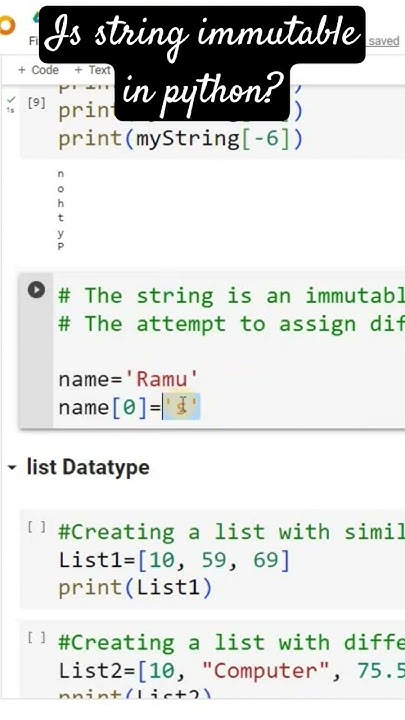 is string immutable in python? #coding #python #strings #immutable ...