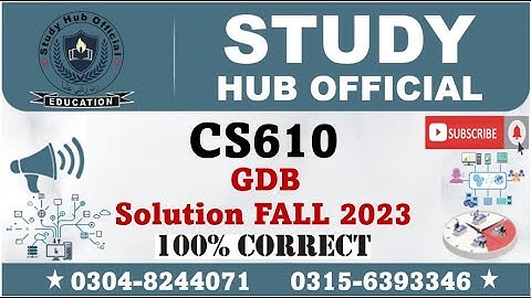 CS610 GDB Solution Fall 2023 By Study Hub Official