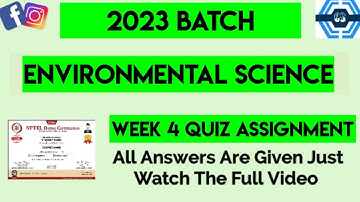 Environmental Science Week 4 Quiz Assignment Solution | NPTEL 2023 | SWAYAM
