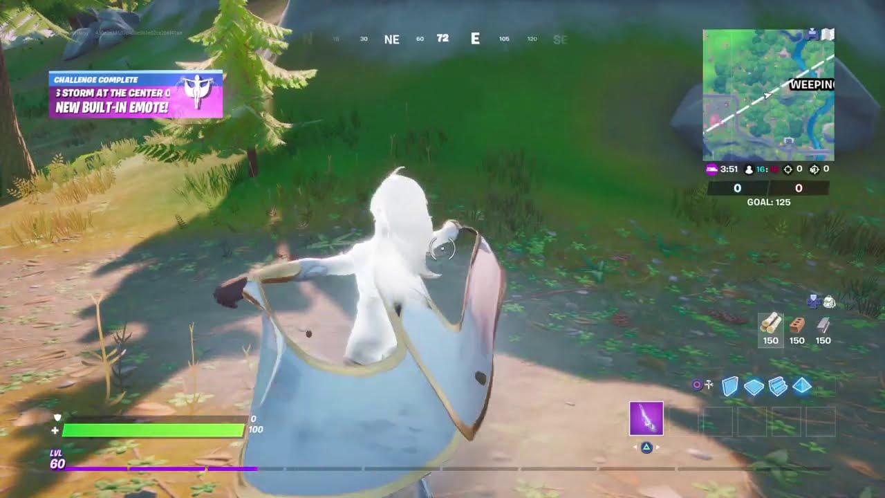 Emote as Storm at the Center of the Eye of the Storm Location Fortnite YouTube