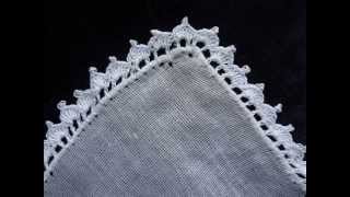 Irish Crochet Lace Handkerchief left hand