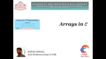 Basic Concept of Arrays in C Detailing in  Malayalam/Mr. Safad Ismail, Asst. Professor, CASM,IHRD.