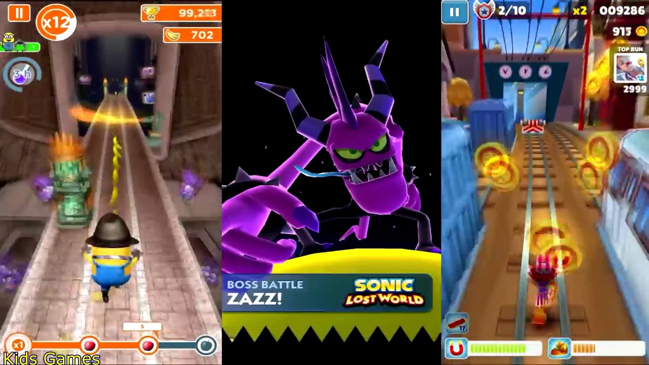 Despicable Me 3 Minion Rush vs Sonic Dash vs Subway Surfers - YouTube